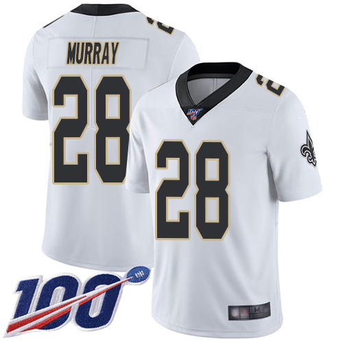 Men New Orleans Saints Limited White Latavius Murray Road Jersey NFL Football #28 100th Season Vapor Untouchable Jersey